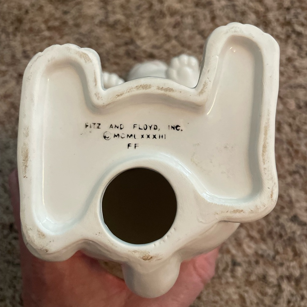 Vintage  FITZ & FLOYD White Sitting Rabbit Ceramic 1975  9, 7 and 5” - Picture 6 of 7